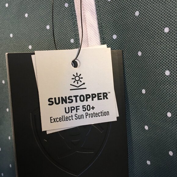 Ariat TEK Sunstopper 3.0 1/4 Zip Top Green/White - Picture 5 of 9